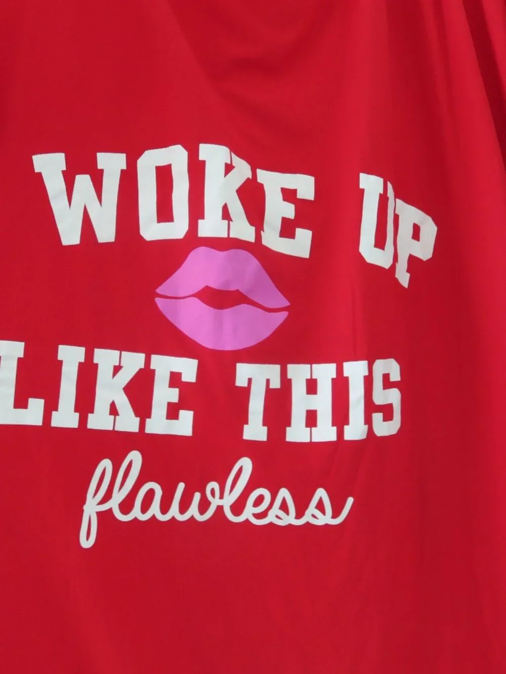 (#133) 5 More Minutes Red (I WOKE UP LIKE THIS FLAWLESS) PJ Night Gown one size
